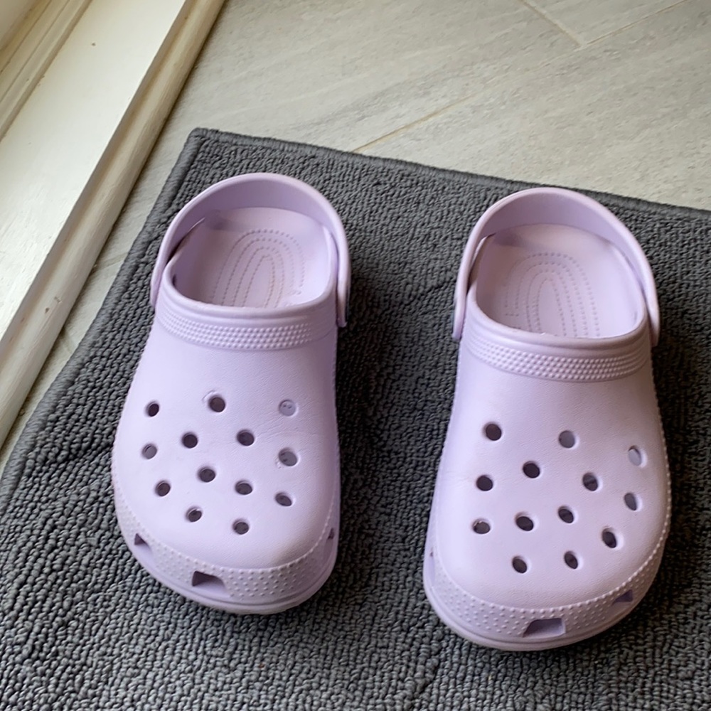 Kids lavender crocs